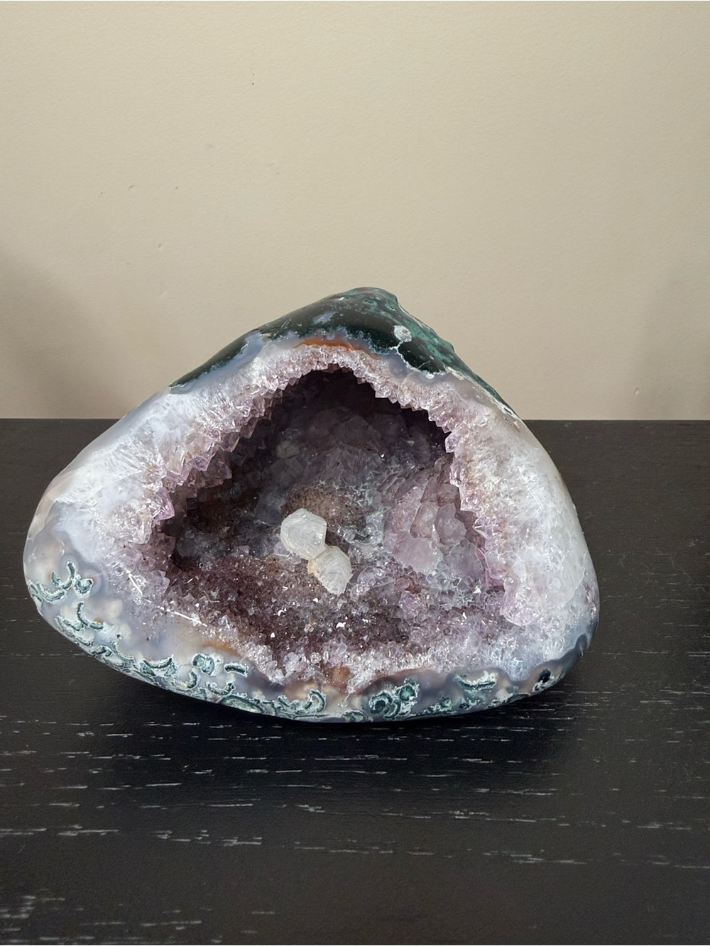 Natural Amethyst Geode Cave Decorative Home Art - Purple Crystal Display